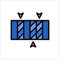 A blue and white icon of a battery vector