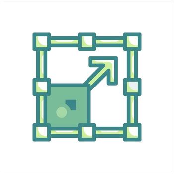 A square frame with an arrow pointing up vector