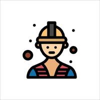 A man in a hard hat icon vector