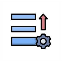 A gear and arrow icon with a gear and arrow vector