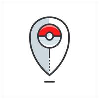 Pokemon go pin icon on white background vector