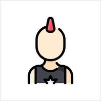 A man with a mohawk and a red star on his head vector