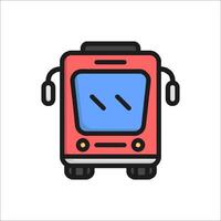 A red bus icon on a white background vector
