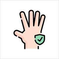 A hand with a check mark on it vector