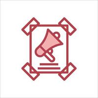 A red megaphone icon on a white background vector