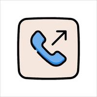 A phone icon with a phone receiver and arrow pointing to it vector