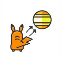 A cartoon character is throwing a ball vector