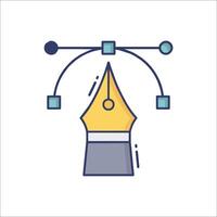 A pen and a pencil are connected by a line vector
