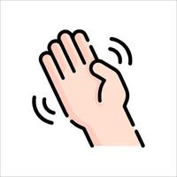A hand with a wave gesture on it vector