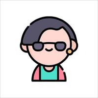 An icon of a woman with glasses and a smile vector