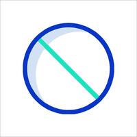 A blue and green circle with a line through it vector