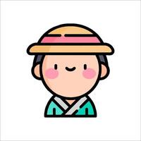 A cartoon character with a hat on vector