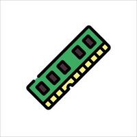 A memory module icon on a white background vector