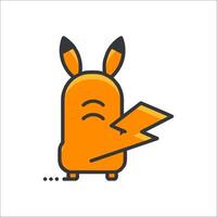 A cartoon character with a lightning bolt on its head vector