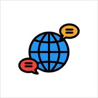 Global communication icon illustration vector