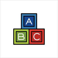 Abc block logo icon illustration vector