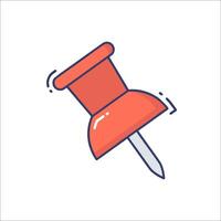 A red push pin icon on a white background vector