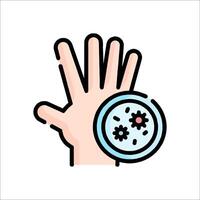 A hand with a button on it and a hand with a button vector