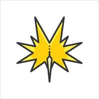 A yellow starburst icon on a white background vector