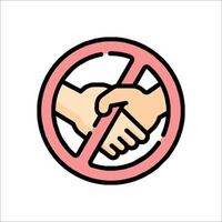 No handshake icon, no handshake sign, no handshake symbol, no handshake illustration vector