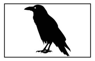 Wild Raven Silhouette Minimalistic Bird Design for Nature Projects vector