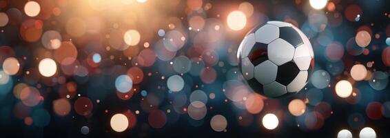 Soccer Ball On A Field At Night photo