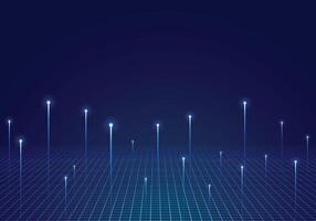 Blue gradient technology network futuristic background vector