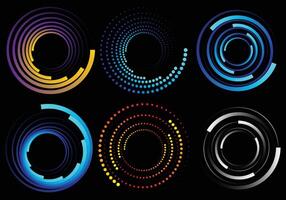 technology set of circles dinamic vector