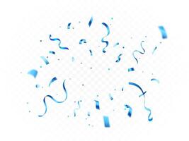 Blue confetti explosion on background. Celebration Event and Party confetti and ribbons vector