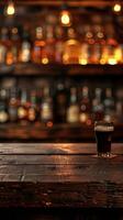 Wooden Table Top at Bar photo
