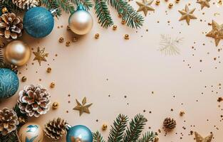 Festive Christmas Ornament Border photo