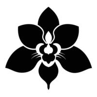 a black and white flower with a heart in the center vector