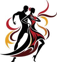 a couple dancing salsa on a white background vector