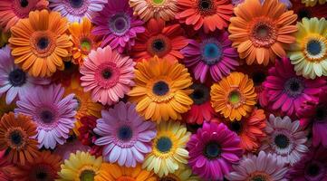 Colorful Gerbera Daisies Blooming in a Garden photo