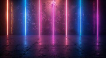 Abstract Neon Lights Background With Pink And Blue Fog photo