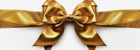 Golden Bow on White Background photo