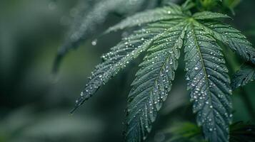 Close Up of Marijuana Plant With Blurry Background photo