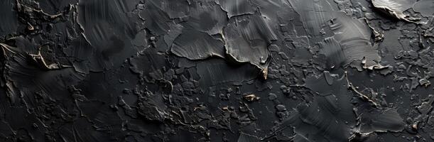 Close Up Abstract Black Paint Texture Image photo