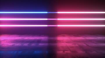 Abstract Neon Lights Background With Pink And Blue Fog photo