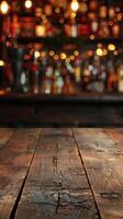 Wooden Table With Blurry Background photo