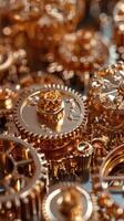 Close Up of Clock With Gears photo