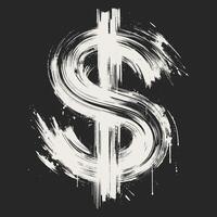A dynamic, brushstroke style dollar sign, perfect for financial related designs vector