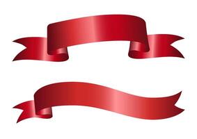 Set of two decorative red awards ribbon banners for text. Blank Red award Ribbon Collection Pack Template. Empty Red Ribbon, Label Design. Various shapes. For the award, graduate vector