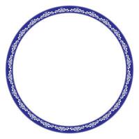 Blue with white plate. Beautiful round frame arabesque. Vintage, ethnic frame with arabesques EPS. Pattern frame for round surfac, household utensil, textile, embroidery vector