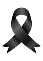 Black ribbon loop. Mourning and melanoma support symbol. Terrorism and death symbol. Funeral, mourning, death, memory. Black ribbon vector