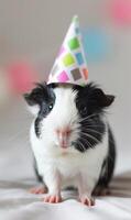 Guinea Pig in Party Hat photo