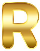 gradient gold letter R png
