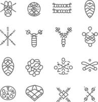 A set of different types of knots and symbols vector
