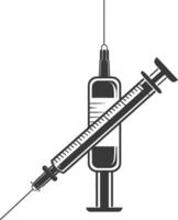 An injection syringe and a needle vector