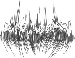 A black and white drawing of a wave vector